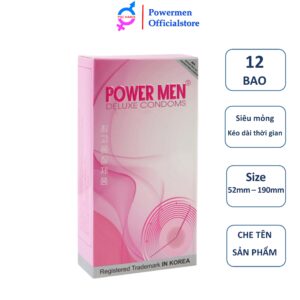 Bao Cao Su Power Men Super Thin Long Shock – Siêu Mỏng, Kéo Dài Thời Gian Chứa 5% Benzocaine