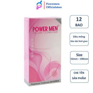 Bao Cao Su Power Men Super Thin Long Shock – Siêu Mỏng, Kéo Dài Thời Gian Chứa 5% Benzocaine
